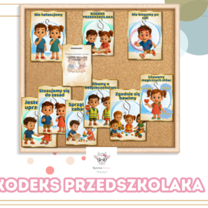 Kodeks przedszkolaka – obrazkowe karty PDF do druku dla dzieci Kolorowe karty z zasadami dla przedszkola – kodeks grupy przedszkolnej Kodeks przedszkolaka do druku – zasady w przedszkolu obrazkowe Materiały dydaktyczne przedszkole – kodeks przedszkolaka PDF