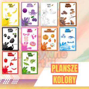 Plansze edukacyjne – kolory dla dzieci PDF do druku