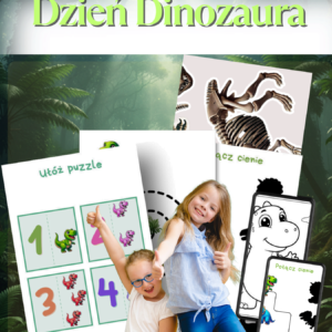 Zestaw kart pracy Dzień Dinozaura PNG rysowanie po śladzie wykopaliska w ryżu.