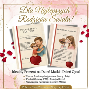 Świadectwo dla mamy i taty prezent PDF.