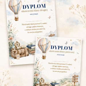 dylomy na zakończenie roku klasy 1 i 2