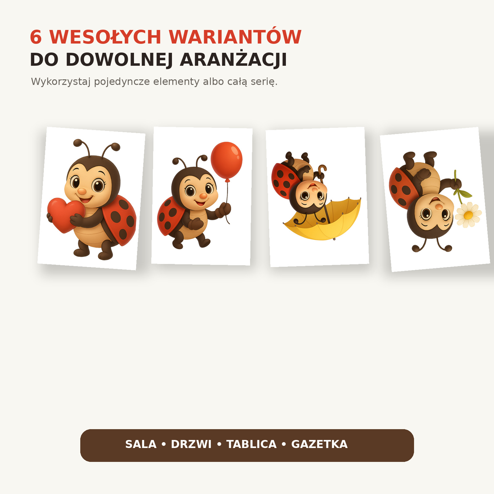 Biedronki do dekoracji sali – podgląd różnych wariantów dekoracji