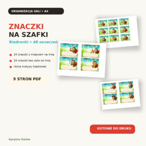 Znaczki na szafki biedronki – 48 oznaczeń w dwóch wersjach