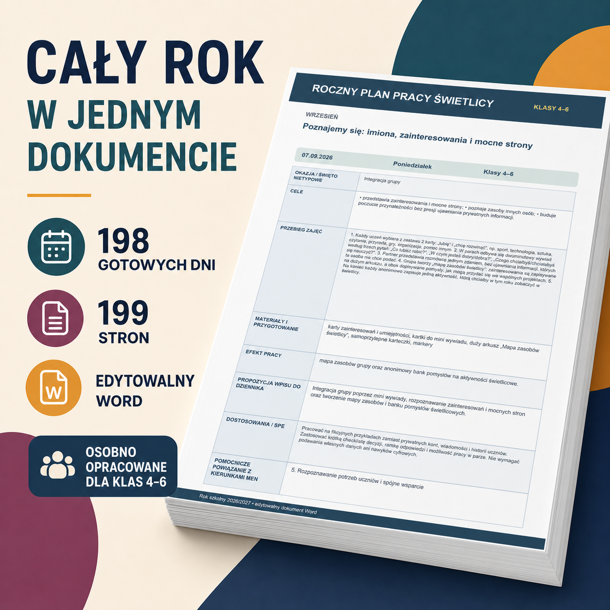 Roczny plan pracy świetlicy 2026/2027 – klasy 4–6 | 198 dni - obrazek 4