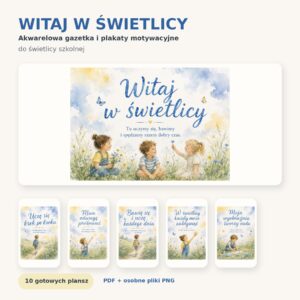 Dekoracja świetlicy szkolnej Witaj w świetlicy – akwarelowa gazetka