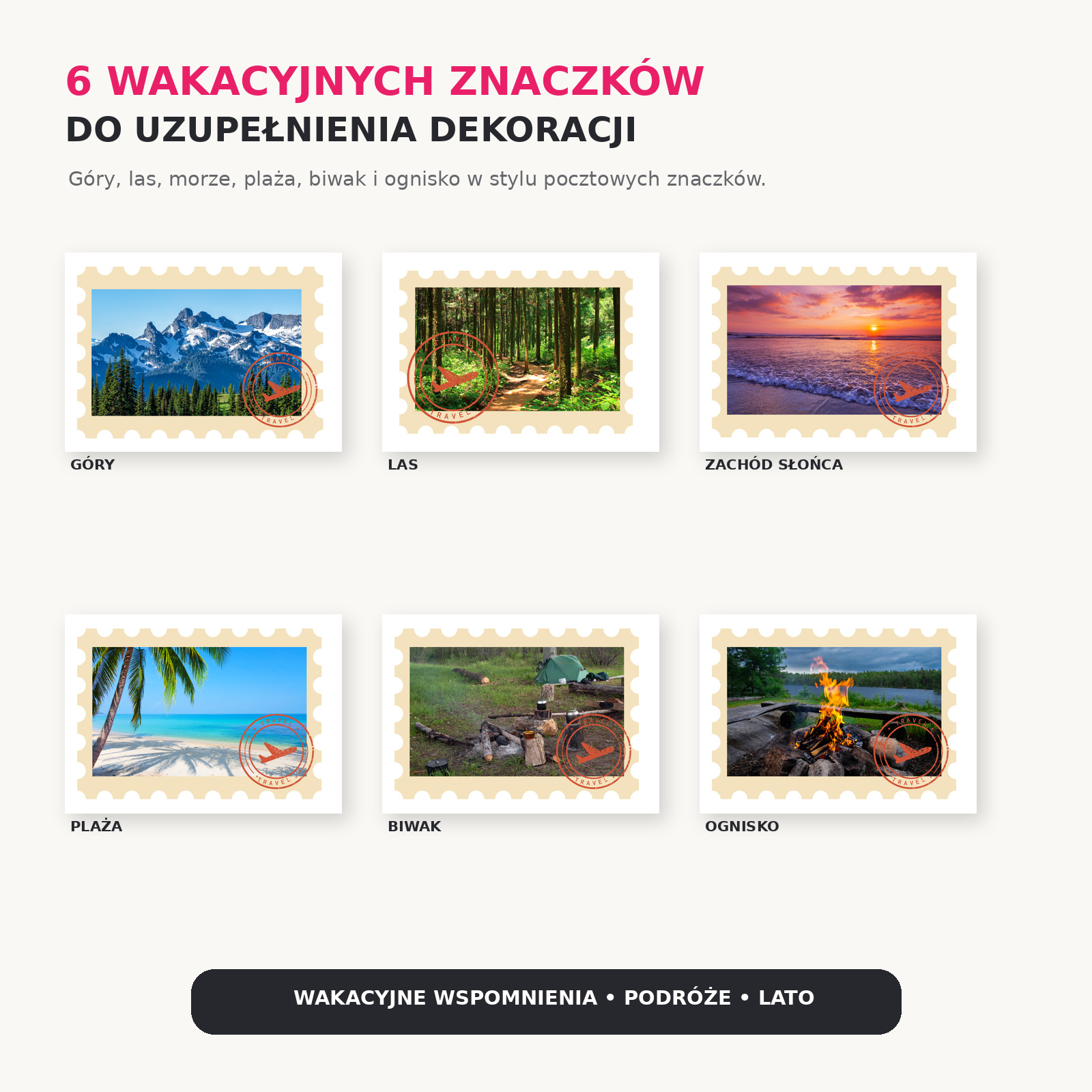 Witajcie po wakacjach – 6 wakacyjnych znaczków z motywami podróży i lata